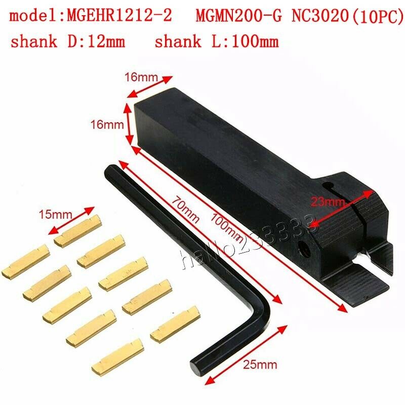 MGEHR1212-2  Lathe Cutter External Grooving Turning Tool Holder+MGMN200 Inserts