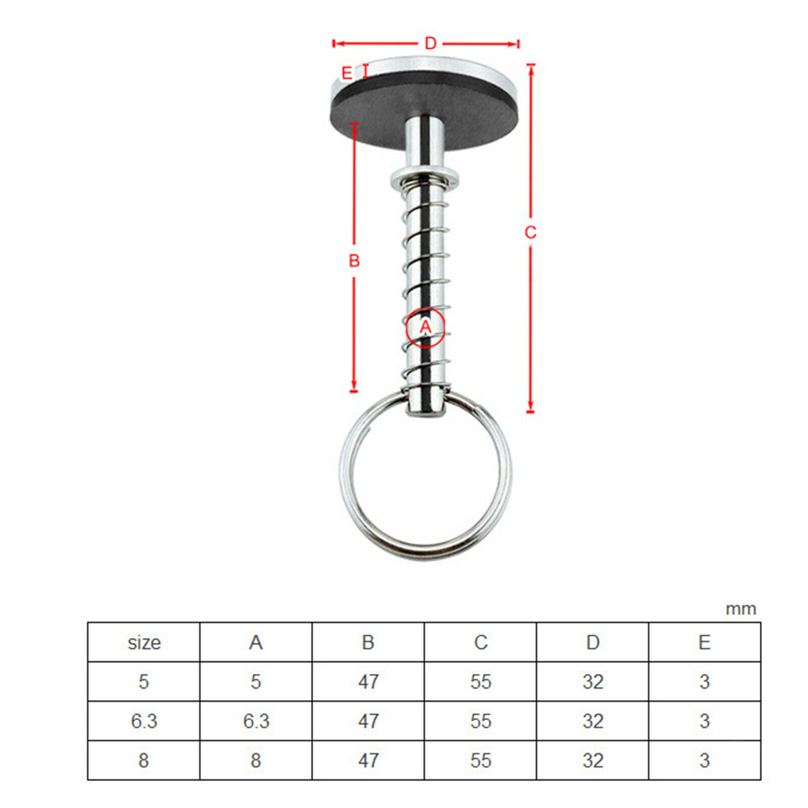 Stainless 316 Hatch Cover Pull Handle for Boat Yacht Marine Auto Car 8mm