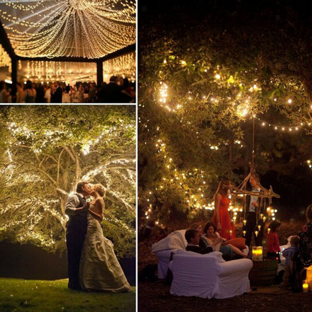 Outdoor Solar Powered 12m 100 LED String Lights Waterproof Lamp Warm