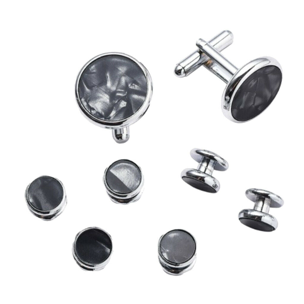8x Men Enamel Cufflinks Studs Cuff links Jewelry Gifts Black,as described