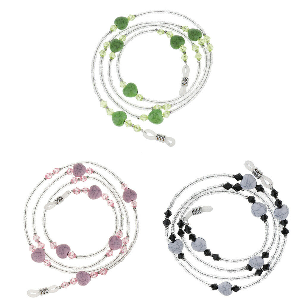 3Pcs Eyeglass Sun Glasses Cord Supporter Necklace Sunglass Neck Strap Chain