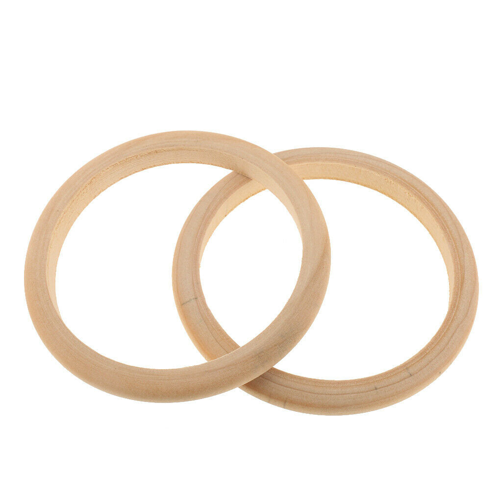 10pcs Unfinished Natural Unpainted Plain Wooden Bracelet Bangle DIY Material