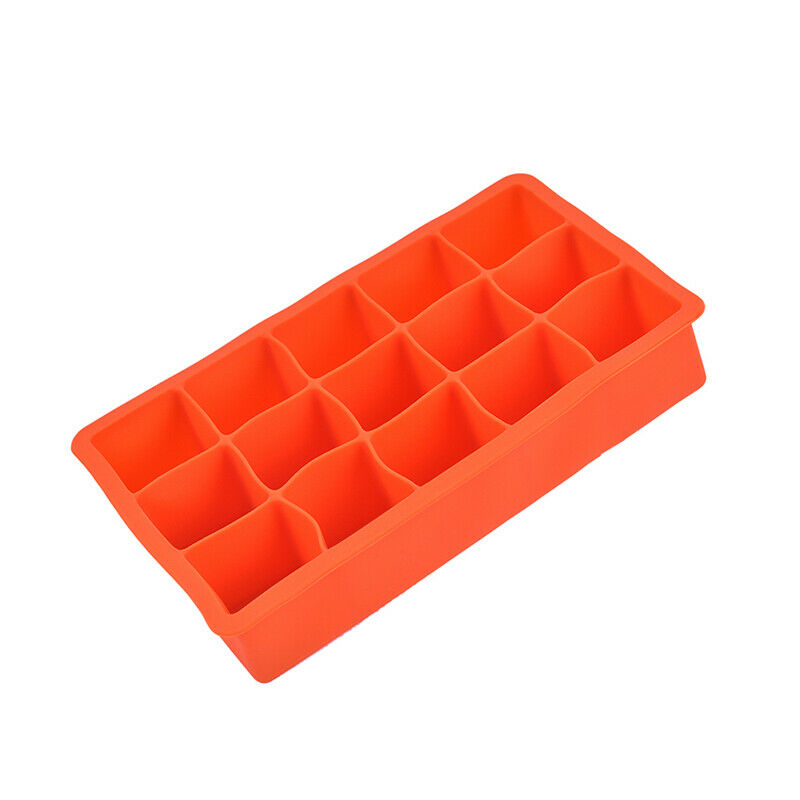 15 Big Grids Food Silicone Ice Cube Tray Large Square Mould Mold Giant DI.l8