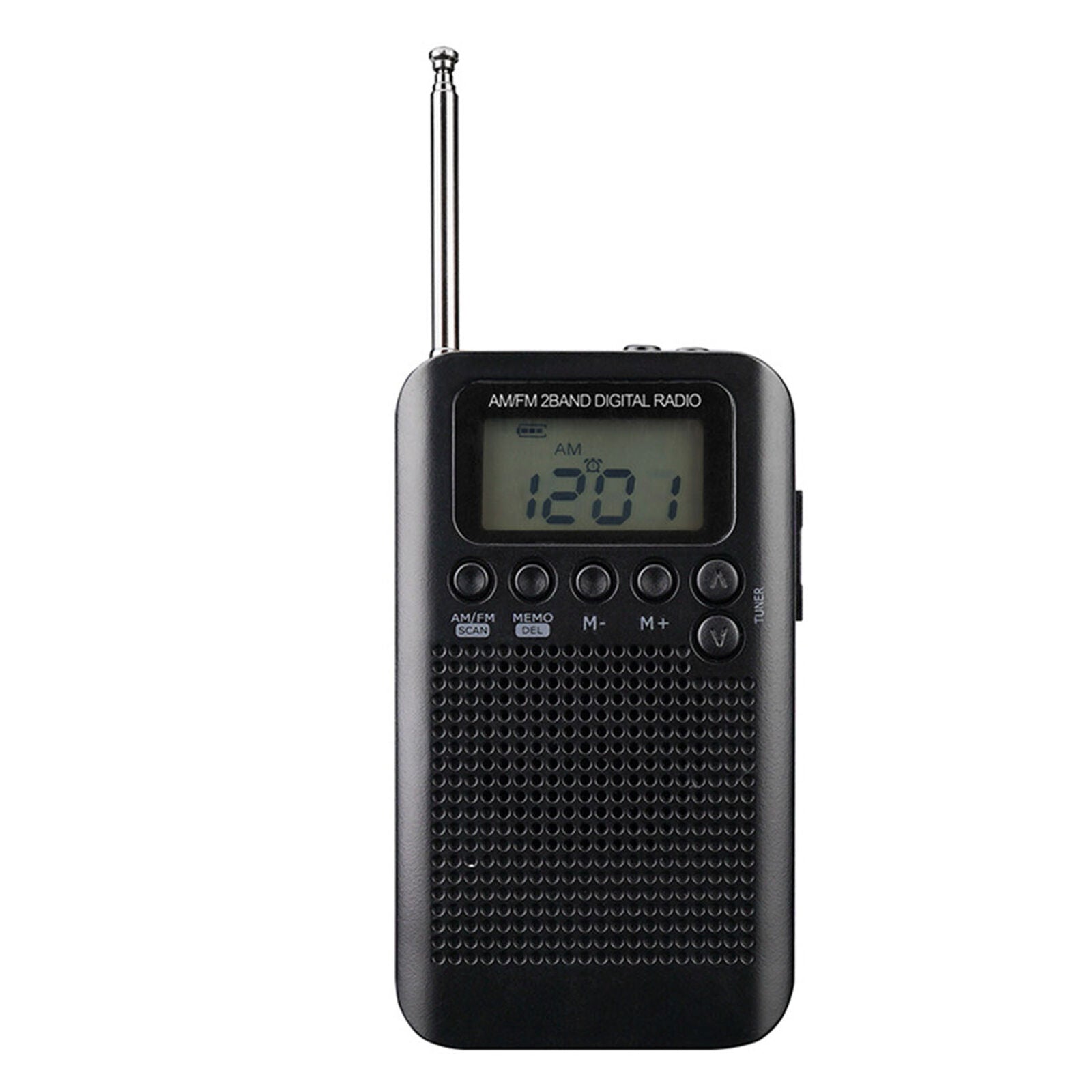 Portable Pocket AM/FM Digital Radio Antenna Battery Powered Receiver w/Earphone