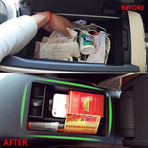 Black Console Armrest Storage Secondary Glove Box Fit for 2013-2015 Audi A3 An