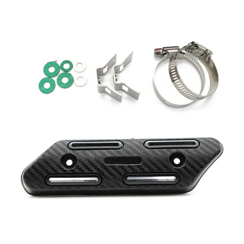 Motorcycle 25-51mm Exhaust Pipe Carbon Fiber Look Cover Protector Heat Resistant