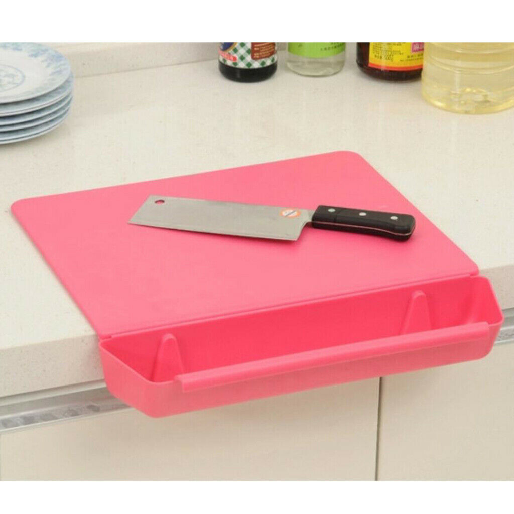Kitchen Detachable Chopping Board w/ Storage Groove Non-Slip Food grade Red