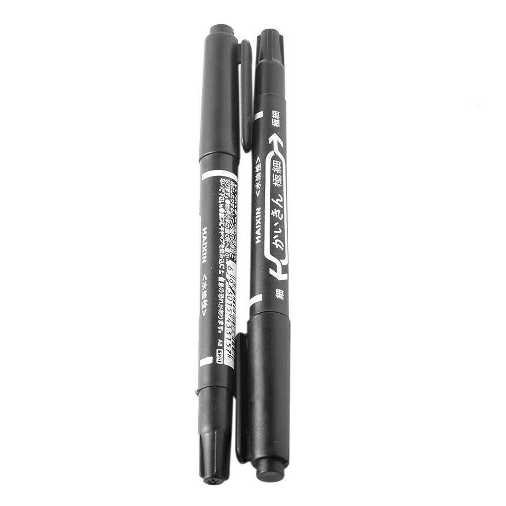 Pack of 10 Marker Pens, Marker Pens, Dual Tip, Black