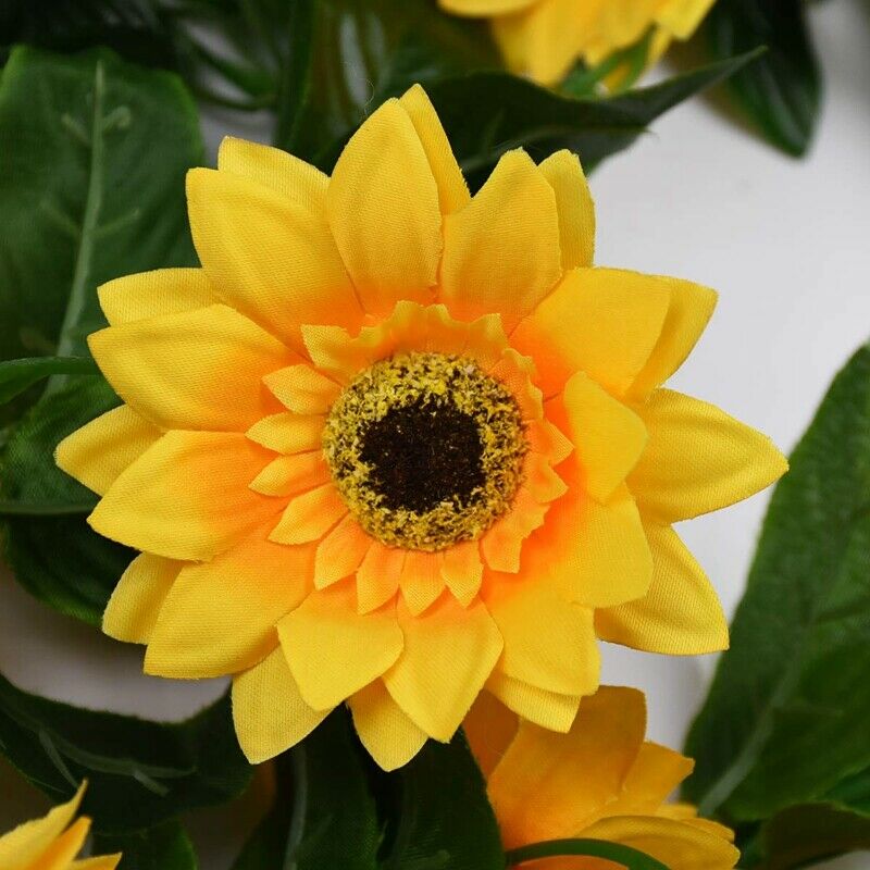 2 Pack Artificial Sunflower Garland Silk Sunflower Vine Artificial Flowers WitZ6