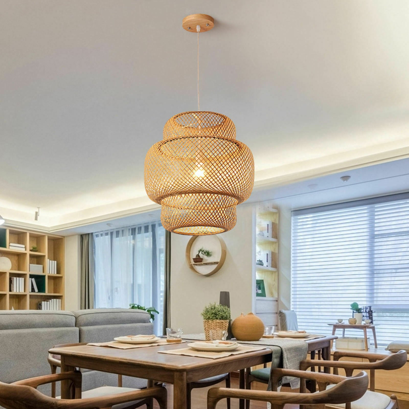 Handmade Pendant Lighting Rattan Light, Weaving Natural Bamboo Ceiling Novelty