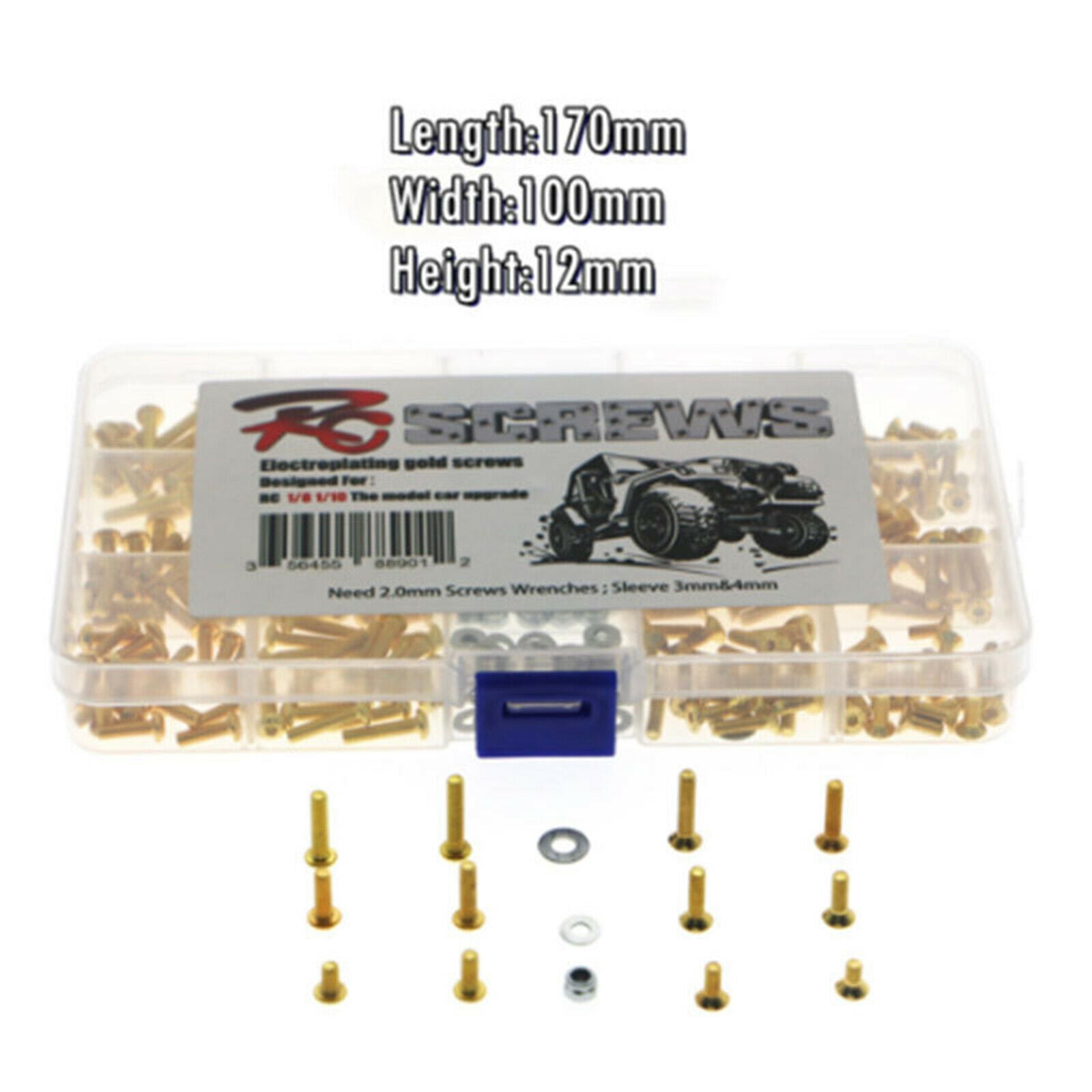 Repair Round Flat Head Screws Bolts Set Fit for 1:10 1:8 Scale RC Crawler Car