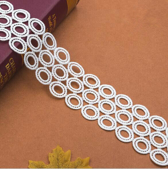 4 Yards Milk silk embroidery Circle Lace DIY curtain/home decoration Accessories