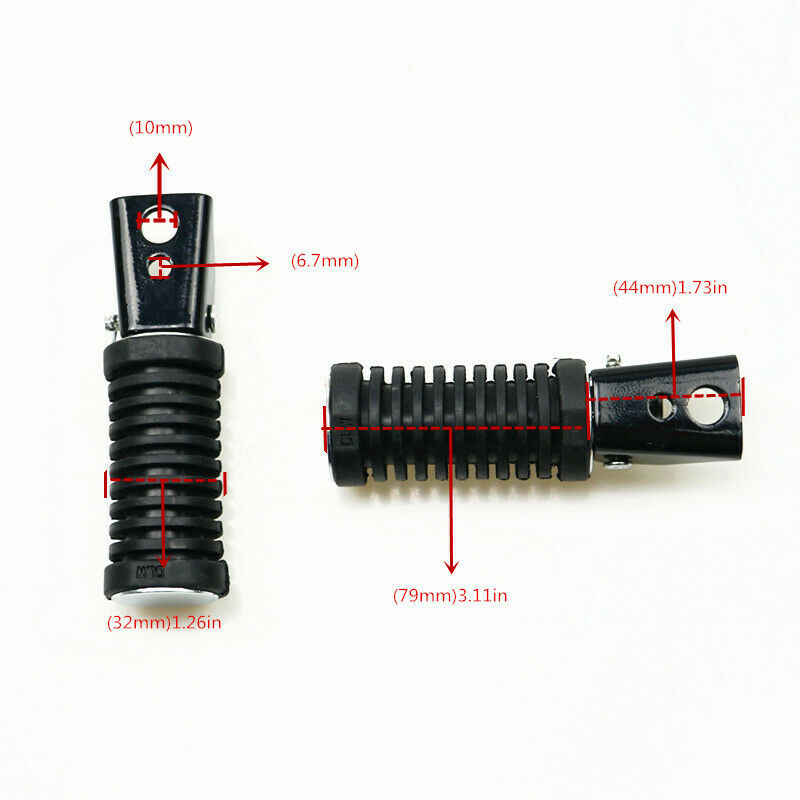 Black Front & Rear Footrests Foot Pegs Foot Pedals For Dirt Bike Suzuki GN125 GN