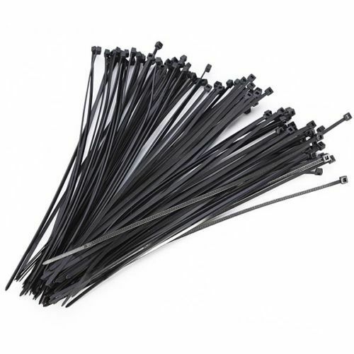 100pcs  2.5x200mm  INDUSTRIAL BLACK WIRE CABLE ZIP UV NYLON TIE WRAPS