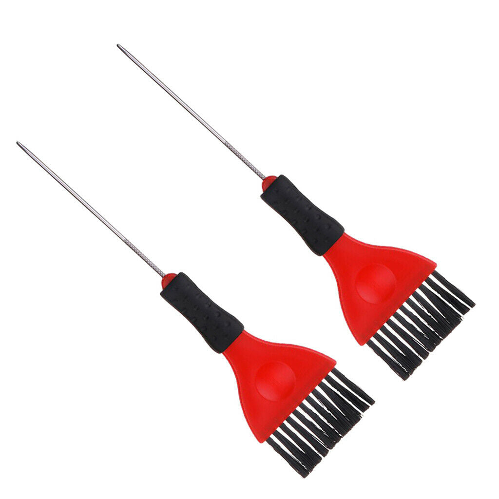 2Pcs Salon Barber Hair Coloring Dye Tinting Application Needle Tint Brush