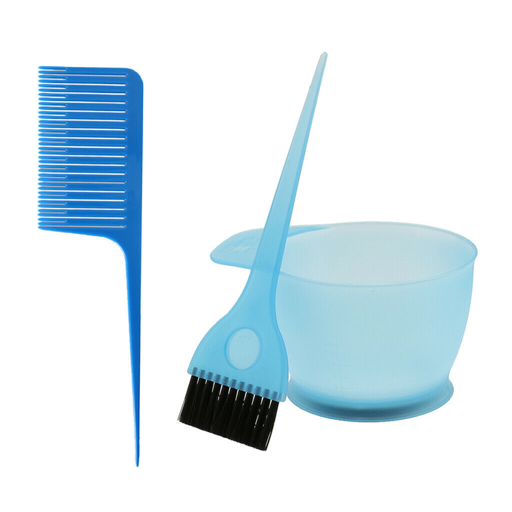 3 Pieces Salon Hair Color Dye Bowl Brush Weave Foiling Comb Barber Tools