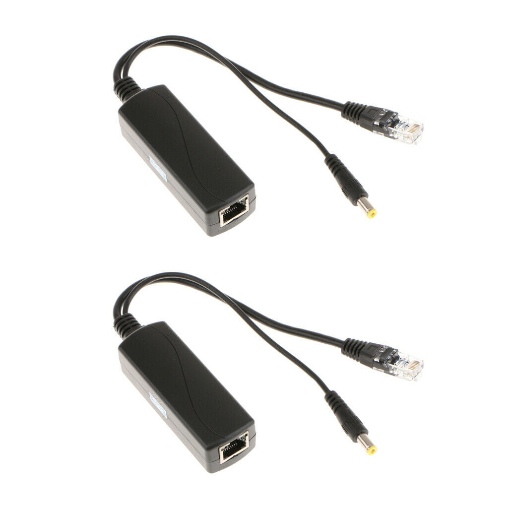 2pcs IEEE 802.3af Micro USB Active PoE Splitter Power Over Ethernet 48V 12V