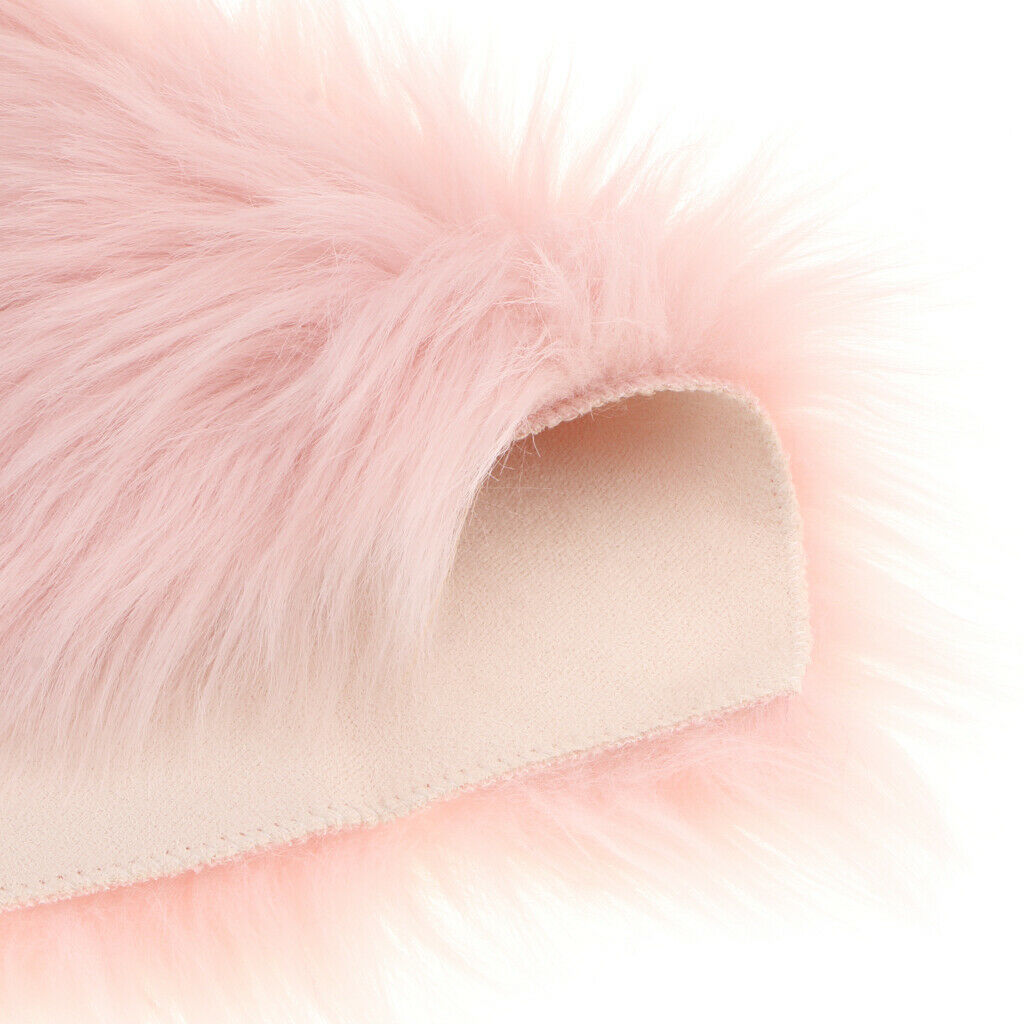 Love-Shape Faux Fur Sheepskin Area Rugs with 5cm Pile, Car Chair Seat Pads,
