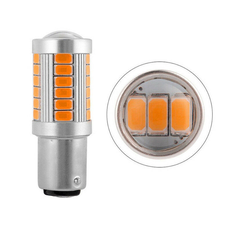 2Pcs Amber P21W 1156 Ba15S Led Bulb 5730 Smd Super Bright Car Light HxQ SJ