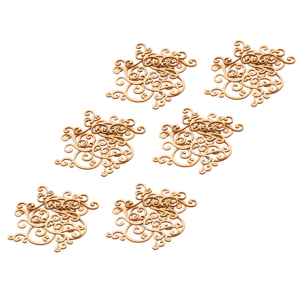 48x Wood Flourishes Craft Embellishment Scrapbooking DIY Card Home Decors