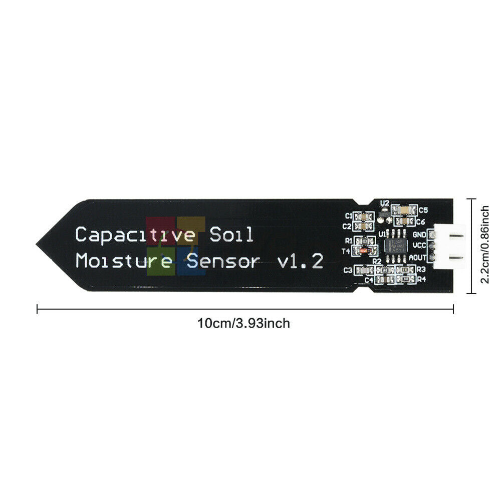 2PC Analog Capacitive Soil Moisture Sensor V1.2 Corrosion Resistant Sensor Cable