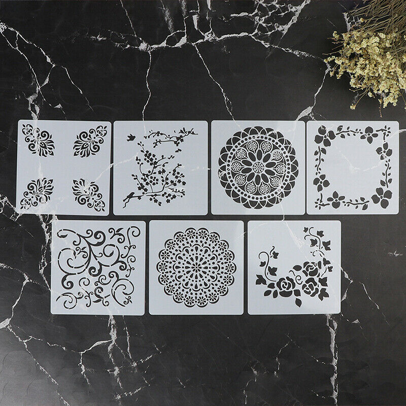 7pcs Craft Scrapbooking Embossing Template Diy Wall Painting Layering Ste.l8