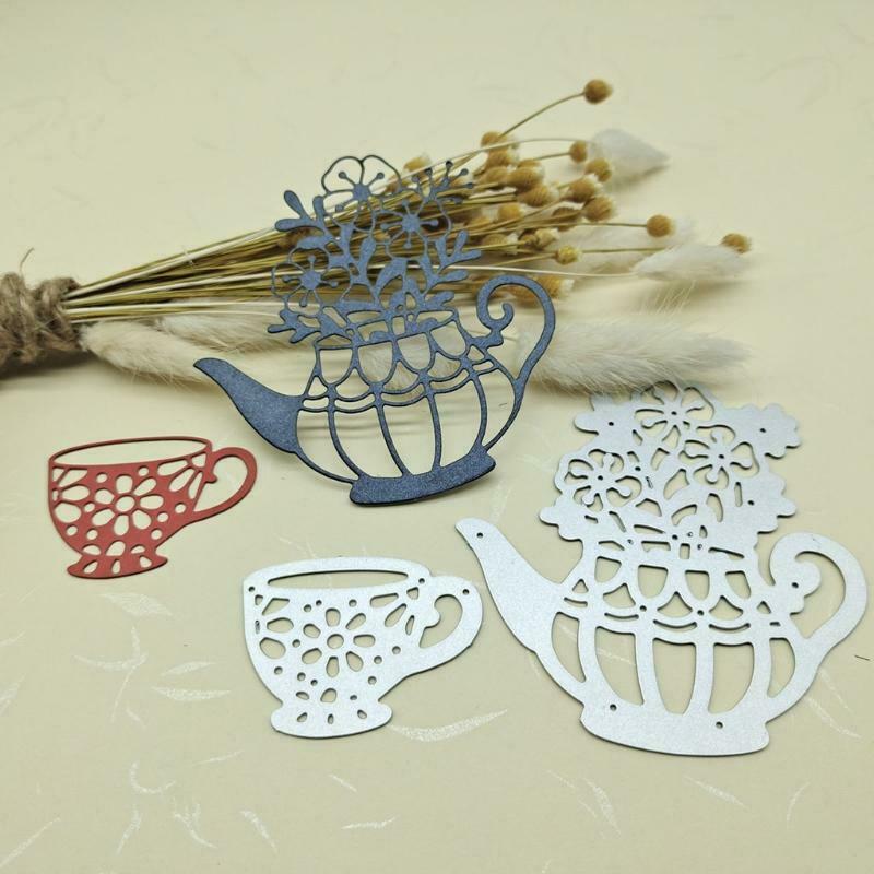 Teapot and Tea Cups Metal Cutting Dies Stencil DIY Scrapbook Album Paper Card