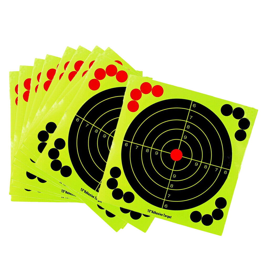 10x 12inch Round Shape Shooting Targets Self Adhesive Gun Range Paster