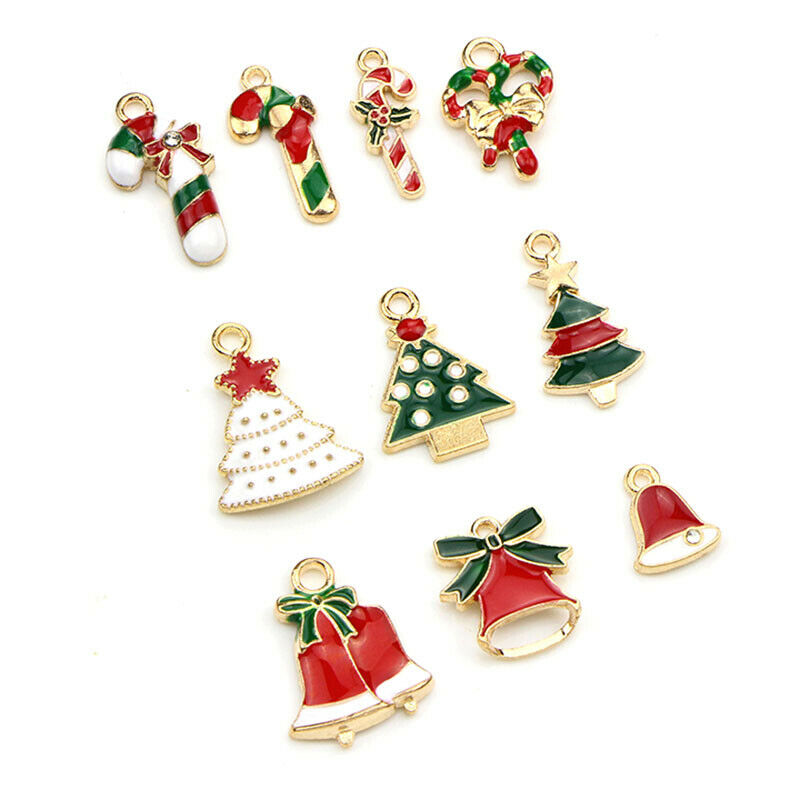26Pcs/Set Enamel Mixed Style Christmas Series Charms Pendant DIY Jewelry Mak.DD
