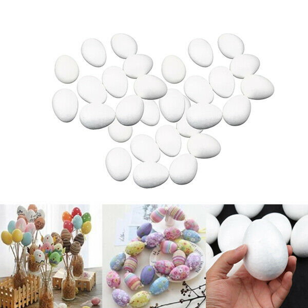 30Pcs Polystyrene Modelling Eggs High Density 80mm for Handmade Modellings