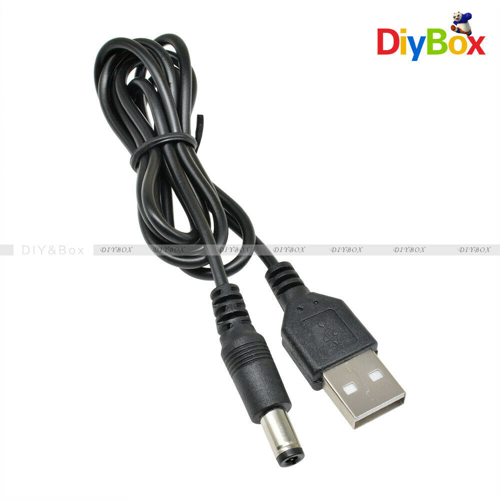 USB 2.0 Male A To DC 5.5mm x 2.1mm Plug DC Power Supply Cord Socket Cable D