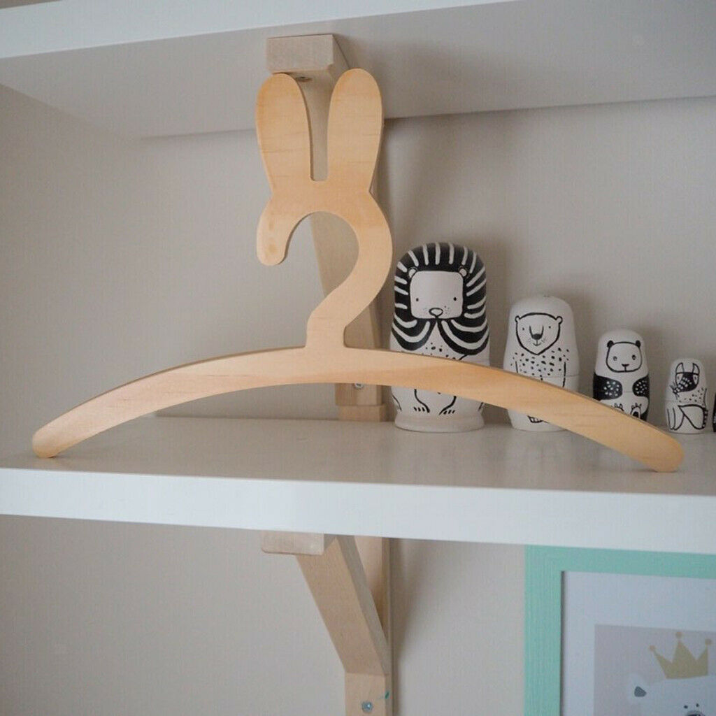 2 Pcs Swan and Bunny Animal Shape Adults Kids Cartoon Coat Clothes Hook Wooden