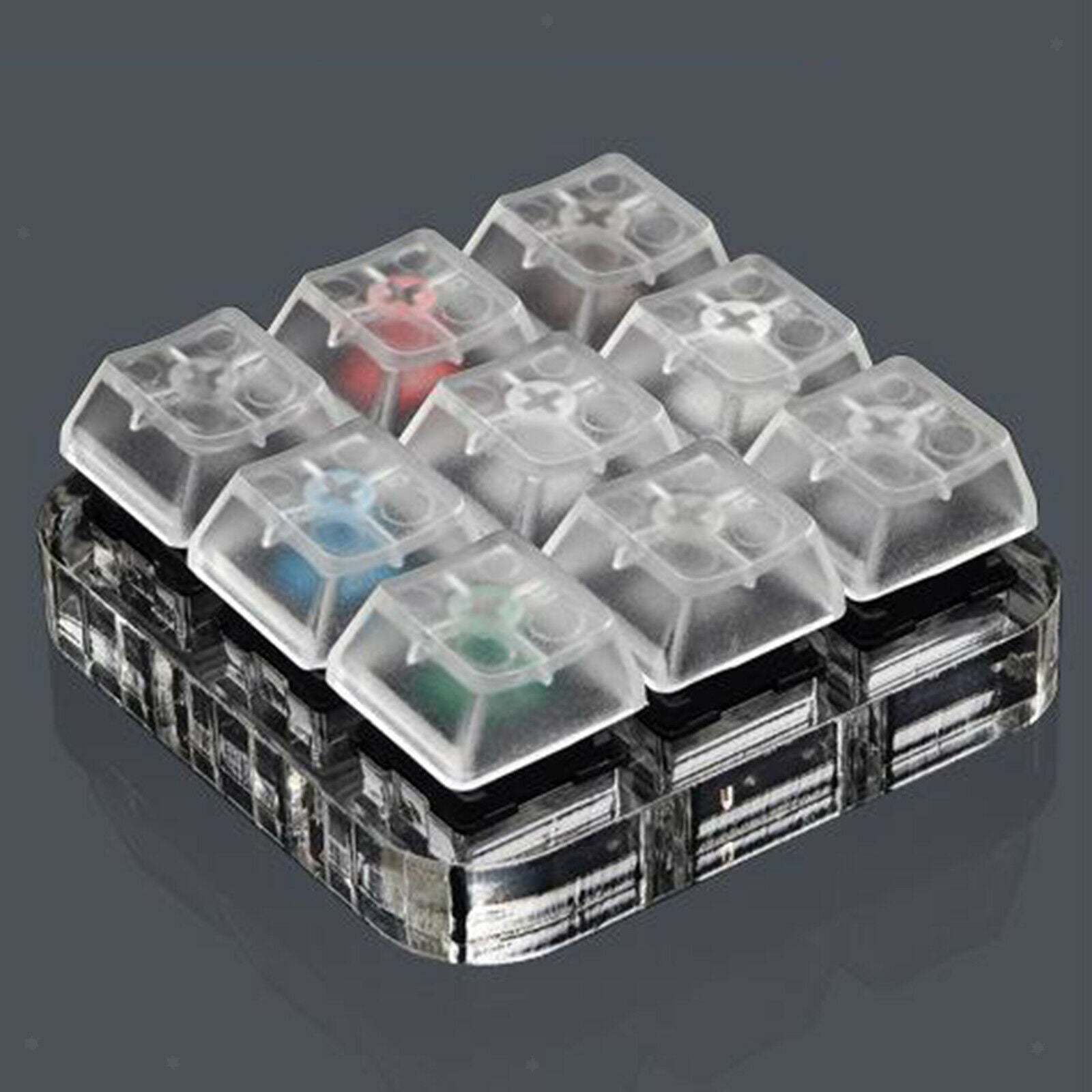 9-Key Clear Mechanical Keyboard Switch Tester Kit Sampler w/Acrylic Base