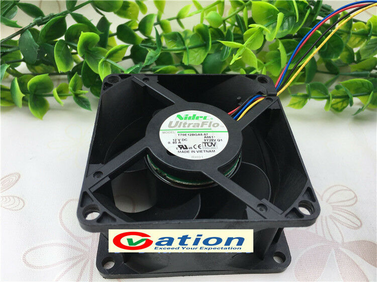 For 1Pcs Nidec 7CM 7038 4-Wire PWM Fan T70E12BGA5-57 12V 0.80A