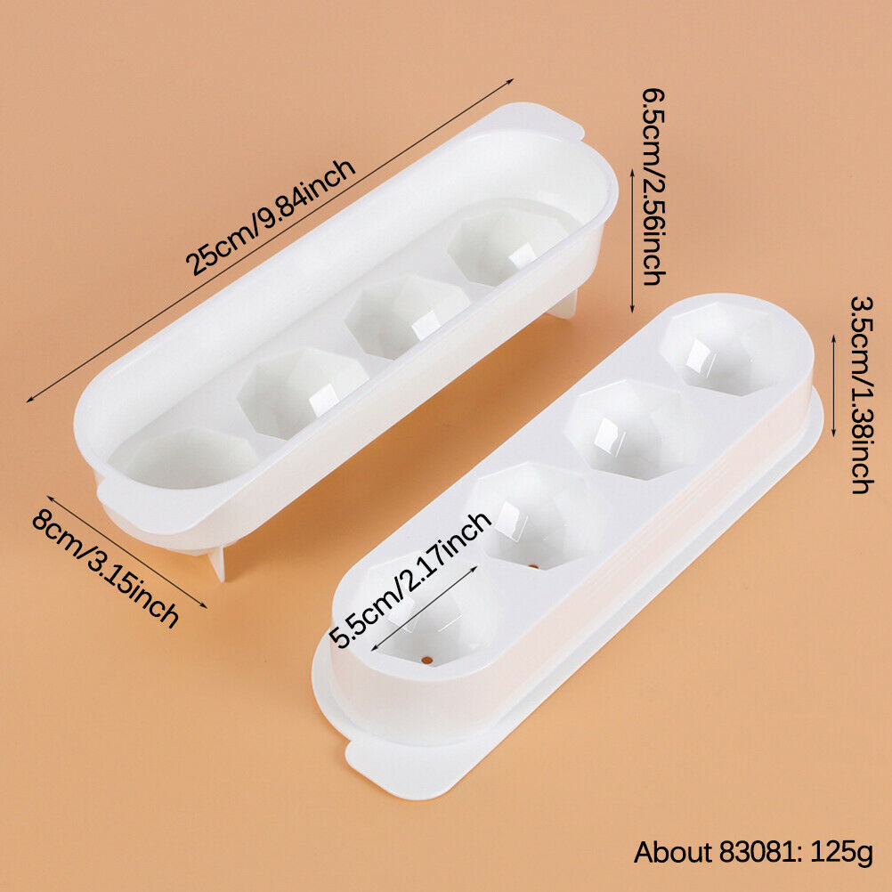 Diamond Ice Cube Mould Sphere Ice Cube Trays With Cover Reusable Freezing Mold