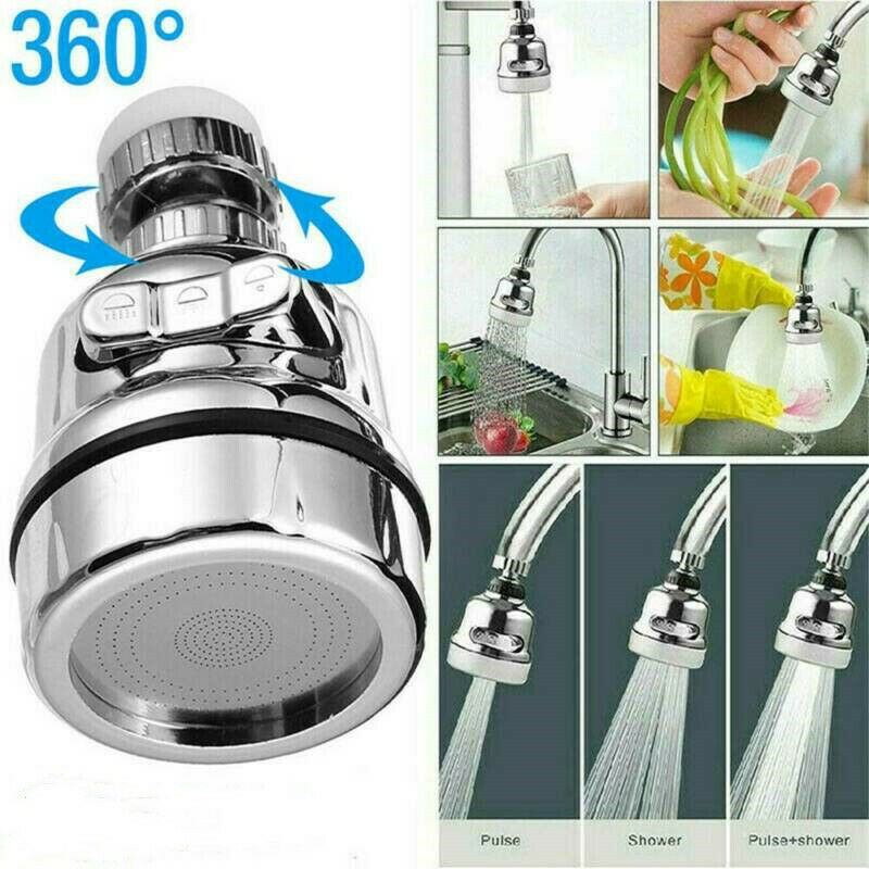 360-Degree Rotating Faucet Moveable Kitchen Tap Head Water Saving Nozzle Sprayer