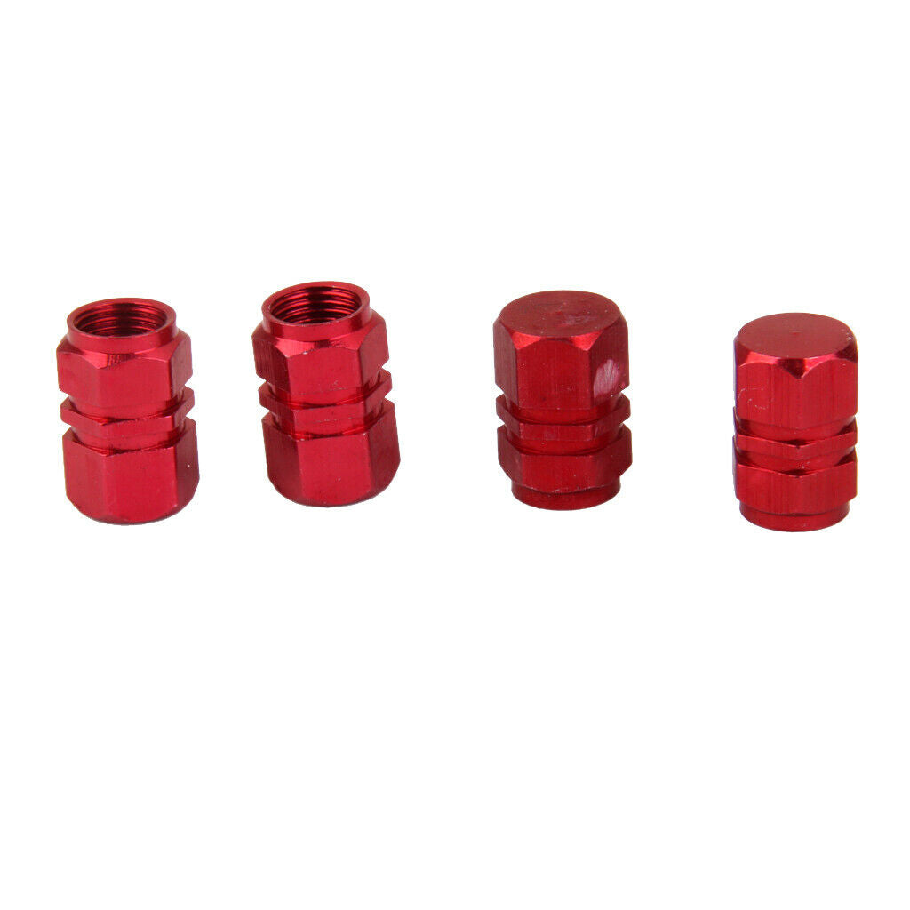 4x Universal Car Truck Auto Aluminum Tire Wheel Rims Stem Air Valve Caps Red