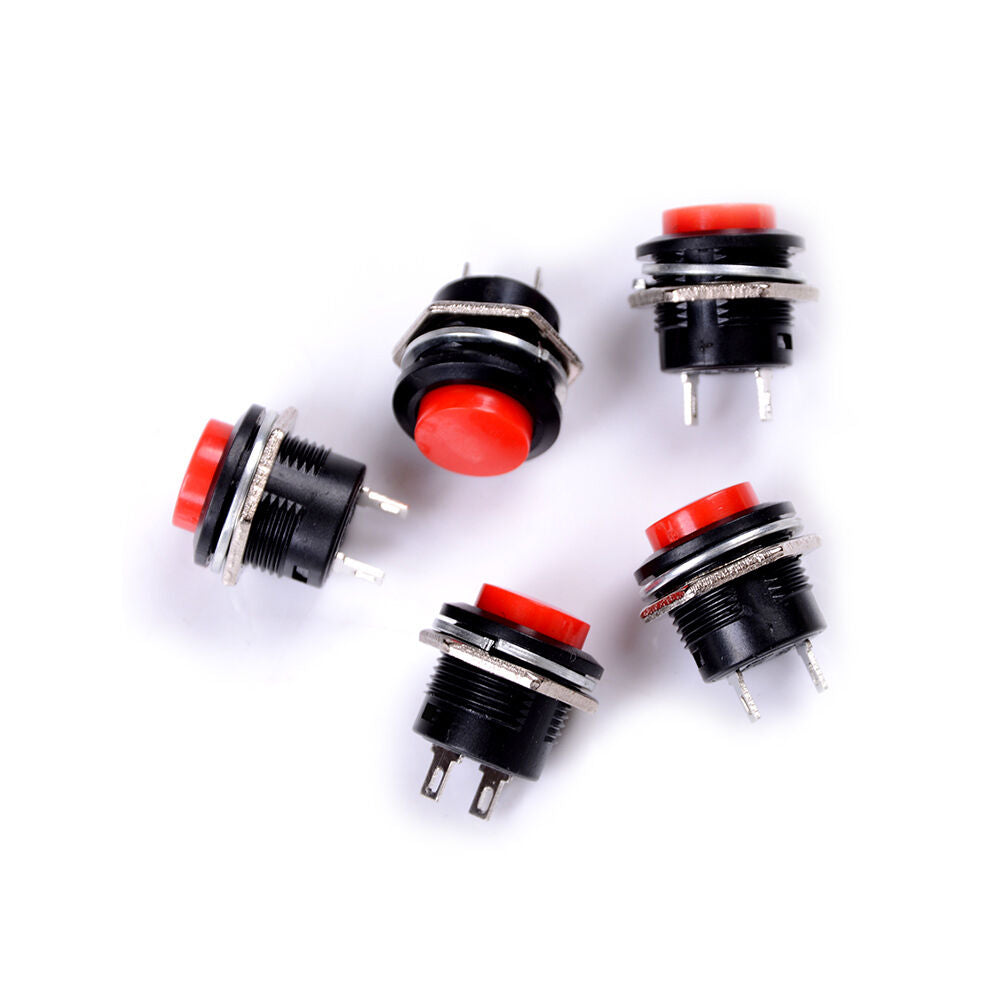 Mini Round Red 5 pcs Momentary On/Off Push Buttons Horn Switch for Car Aut.l8