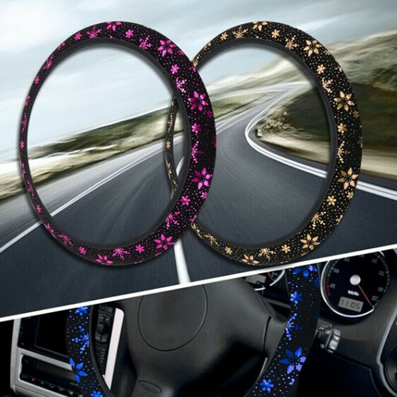 Universal Shiny Purple Snowflake Auto Car Steering Wheel Cover Non-slip E.l8