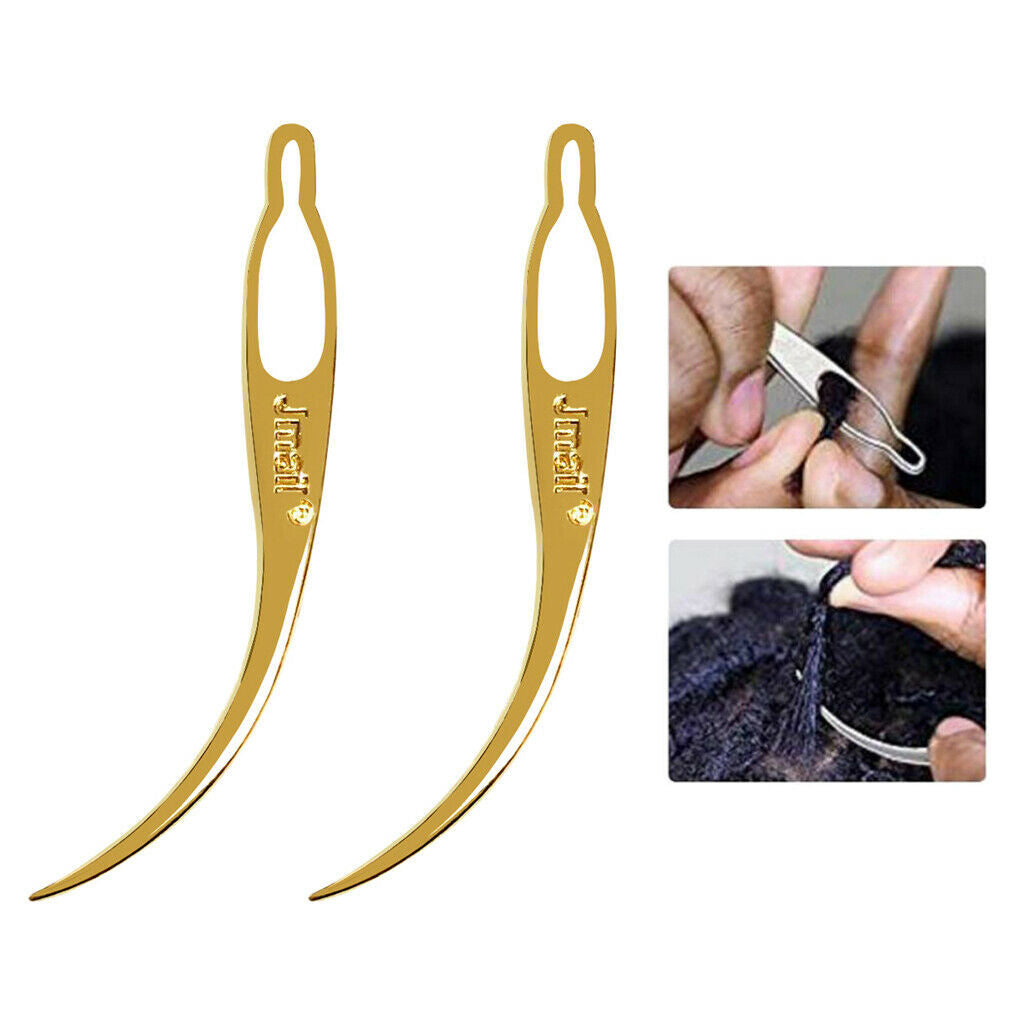 2pcs Dreadlocks Tools Craft Needle Crochet Interlocking Decor DIY Golden