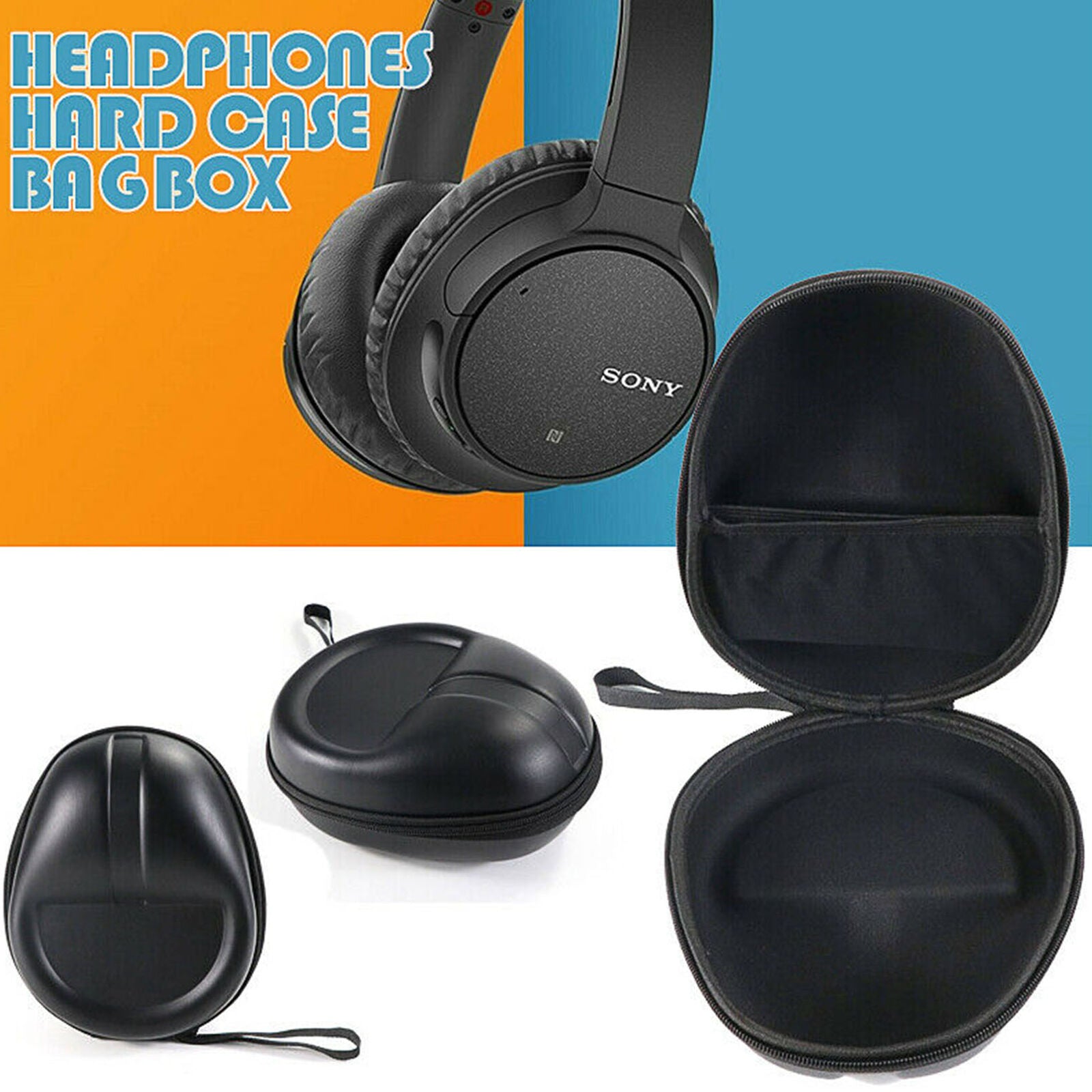 Portable Earphones Headphones EVA Hard Cover Case Bag Box For SONY WH-CH700N