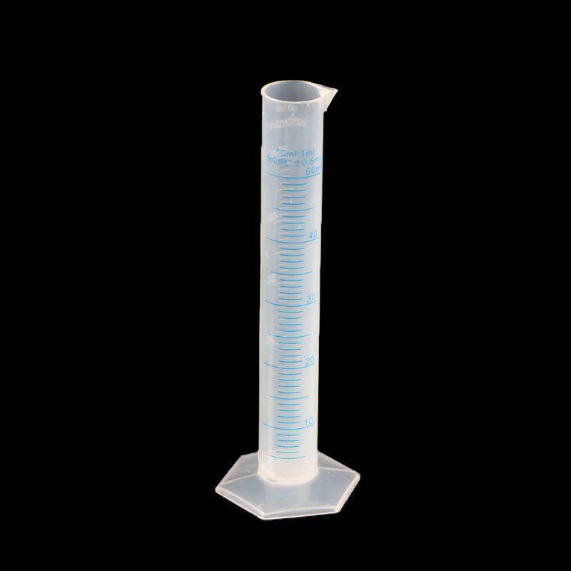 50mL Measuring Cylinder Laboratory Test Graduated Liquid Trial Tube Jar Tool New