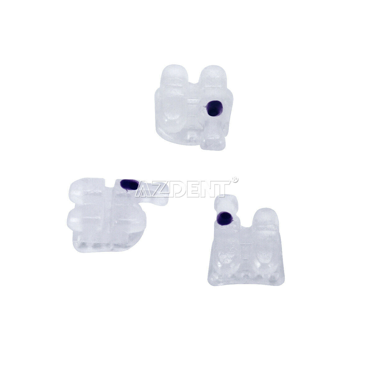 5 X AZDENT Dental Braces Ortho Clear Ceramic Brackets MBT 018" Hooks 345 Marked