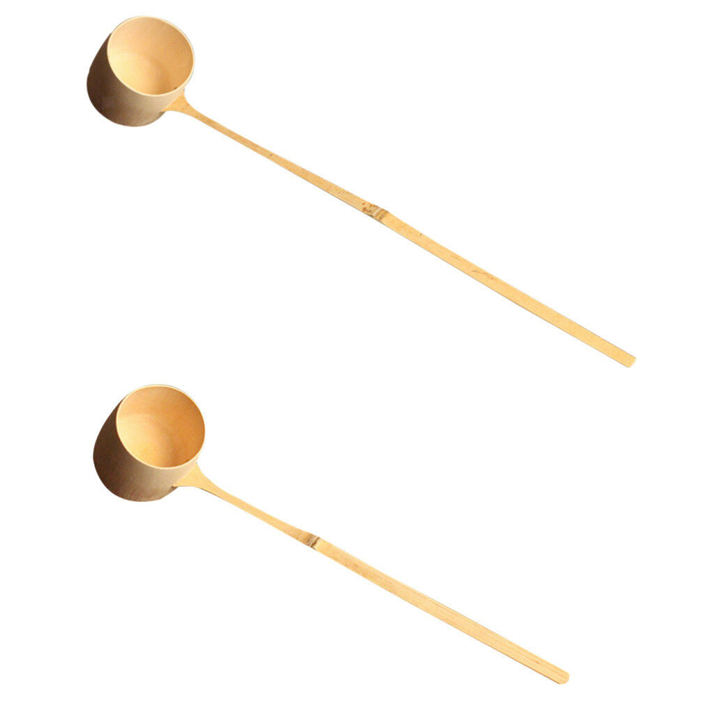 2x Bamboo Ladle Water Dipper Bailer Long Handle Spoon Japanese Tea Ceremony
