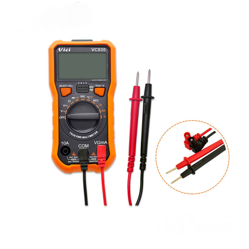 VC835 Digital Multimeter AC DC True DMM RMS 2000 Resistance NCV Diode Backlight