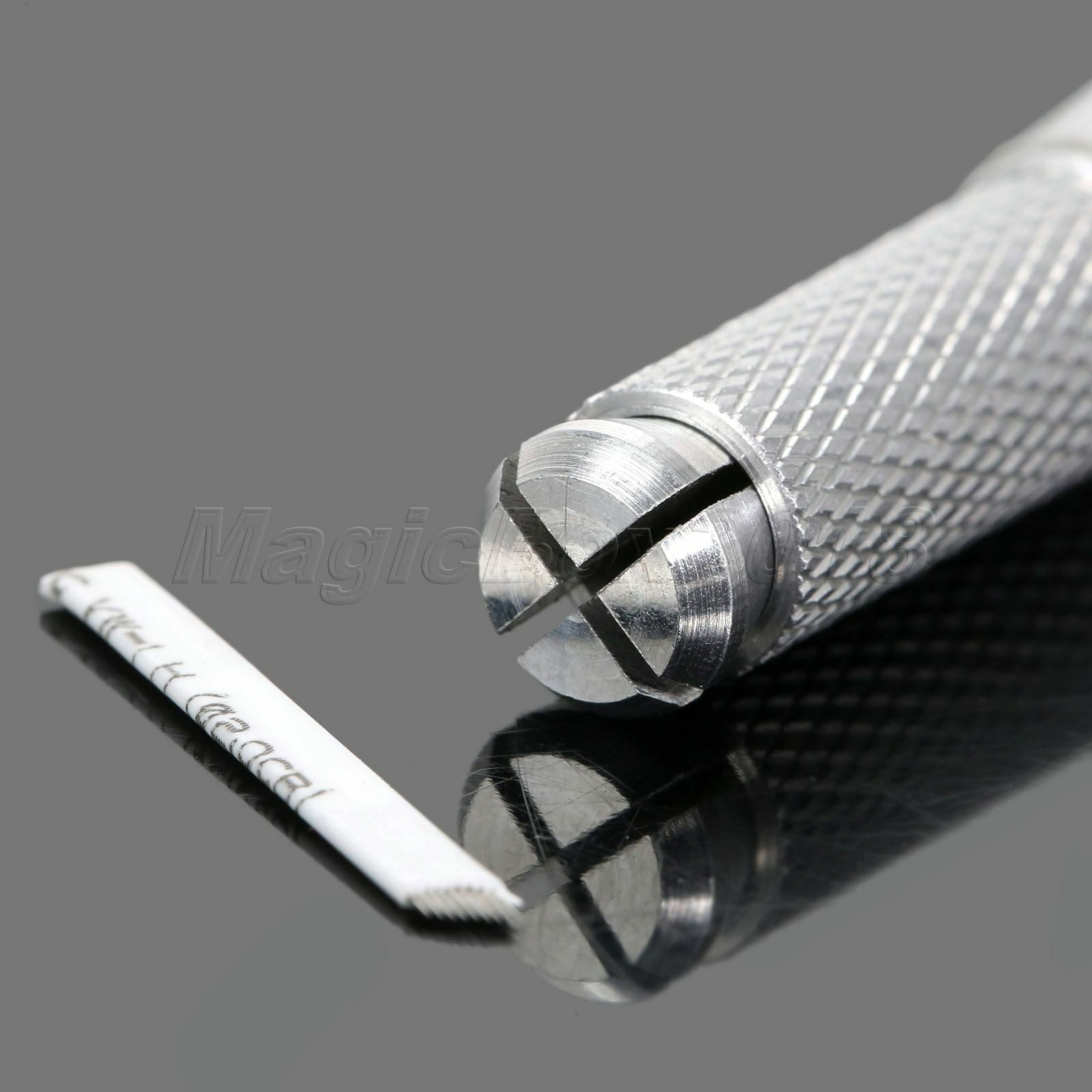 50Pcs Permanent Eyebrow Microblading 9 Pins Curved Blade Needles & Tattoo Pen