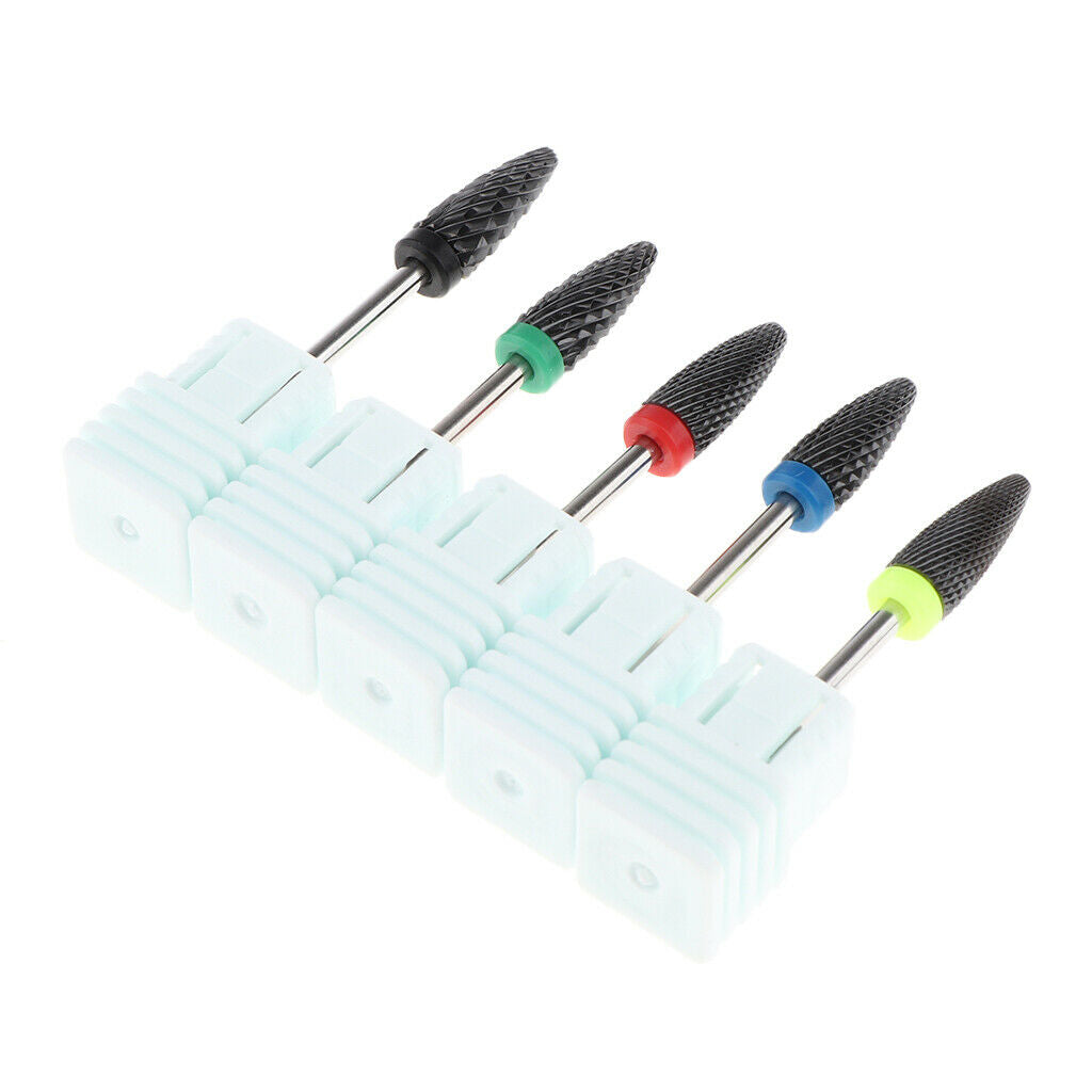 5 Pieces Ceramic Polishing Head Nail Drill Bit for Electric Nail Machine