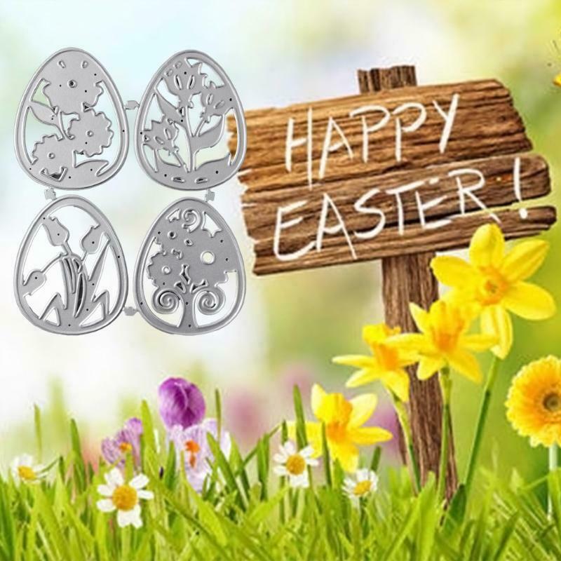 4Pcs Easter Eggs  Metal Cutting Dies Stencil Scrapbooking DIY Album Stamp Paper