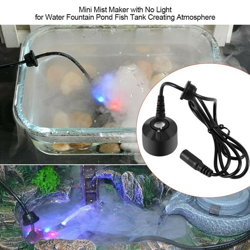 Mist Maker Fog Atomizer for Water Fountain Pond Rockery Fish Tank No Light Decor