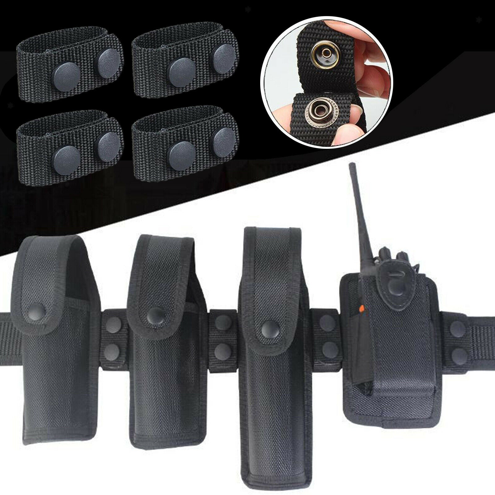 4x Nylon Duty Belt Keeper Heavy Duty 5/5.8cm Webbing Strap Keepers Holder